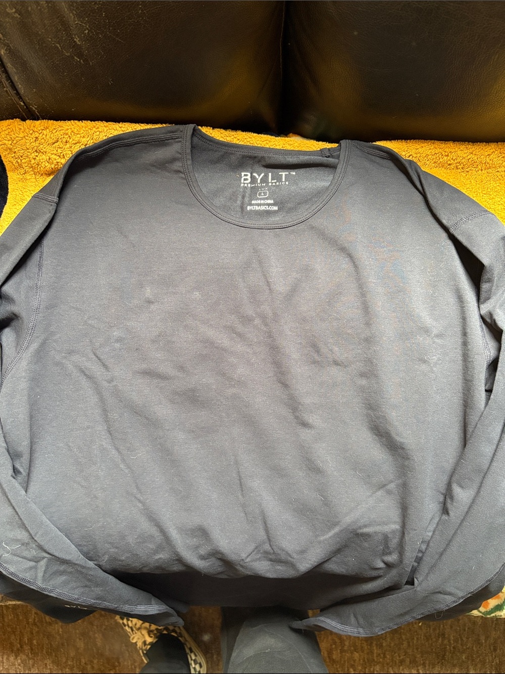 BYLT Basics Blue Long Sleeve Crewneck Shirt